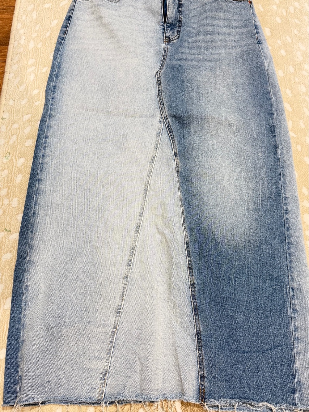 Jessica Simpson Two-Tone Light and Medium Blue Denim Skirt